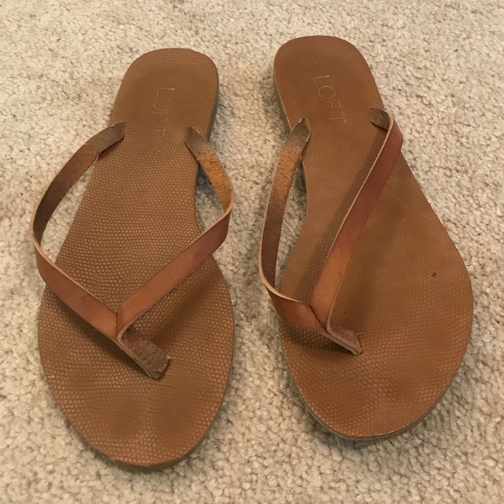 LOFT tan leather sandals
